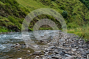 The mountain river Argun in Upper Khevsureti, Georgia