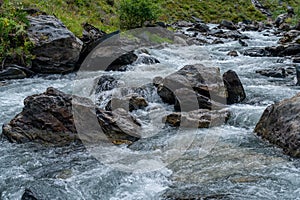 The mountain river Argun in Upper Khevsureti, Georgia