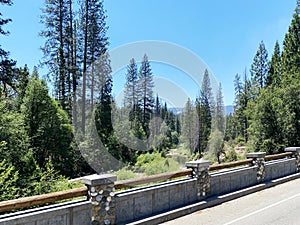 mountain river bridge gorge valley forest trail road mountains nature ravine