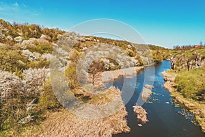 Mountain river in early spring