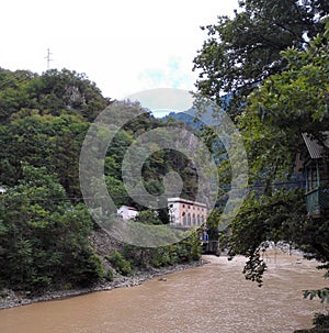 Mountain river in Georgia, Adjarija