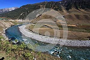 Mountain River in High altitude of Ladakh,India