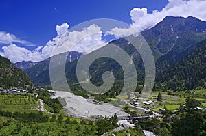 Mountain River in the High-Altitude Region of the Kinnaur Valley in the Himalayas