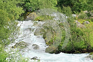 Mountain river on Jostedalsbreen glacier, Olden - Norway - Scandinavia