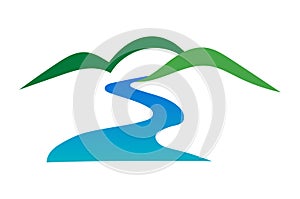 Mountain river logo icon vector photo