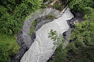 Mountain river in a narrow gorge