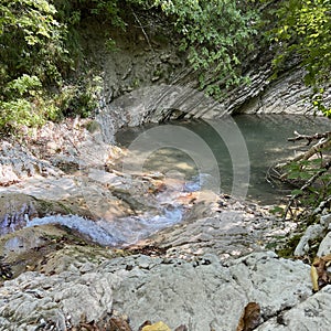 Mountain river Pshada in Krasnodarsky Krai