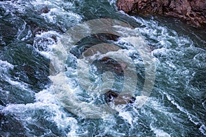 Mountain River, Rushing Water Flowing Texture, clear mountain stream, torrent in the river gorge