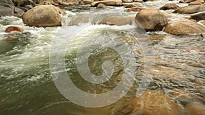 Mountain river scene panning stock footage high definition