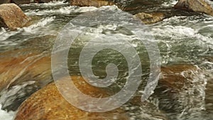 Mountain river scene panning stock footage high definition