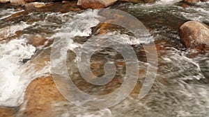 Mountain river scene panning stock footage high definition