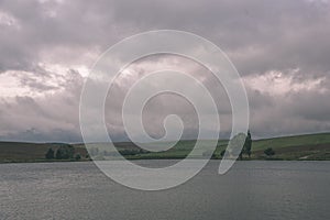 Mountain river in Slovakia - vintage retro look