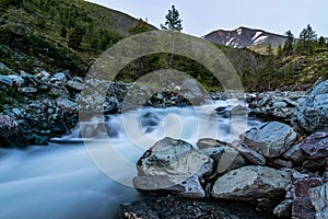 Mountain River at slow shutter speeds