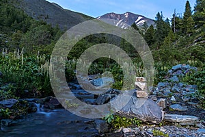 Mountain River at slow shutter speeds