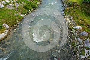 Mountain river with stones