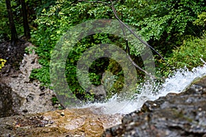 Mountain river in summer. slovensky raj. sucha bela trail