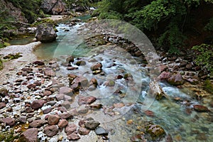 Mountain river in Tarvisio, Italy