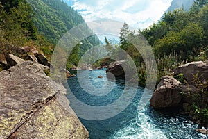 Mountain river in the valley Fumo. Val di Fumo photo