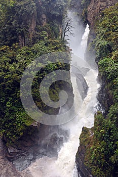 Mountain river and waterfall in the Andes