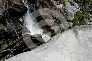 Mountain river and waterfall in High Tatras National Park