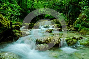 Mountain river Waterfalls