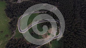 Mountain road aerial top-down scroll