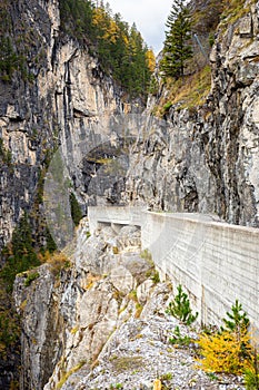 Mountain road on the Albula Pass in Switzerland photo