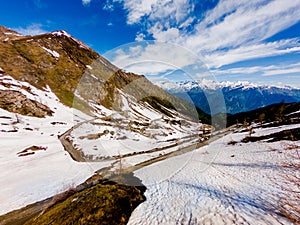 Mountain road on the alps called colle delle finestre