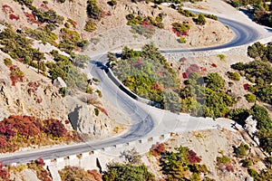 Mountain road in autumn