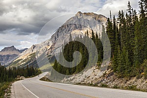 Mountain road in Canadian Rockies