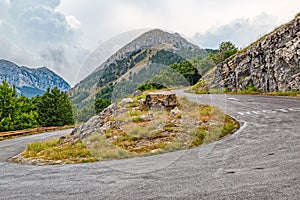 Mountain road curvature photo