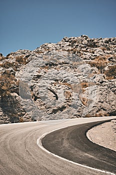 Mountain road curve, travel concept picture