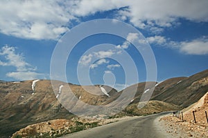 Mountain road on the highest peak of Lebanon