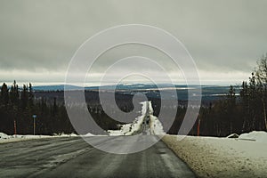 Mountain road. highway in mountains. way with long distance view