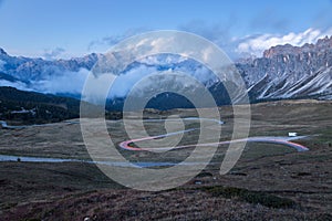 Mountain road in Italy Alps, Passo Giau