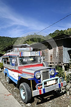 Mountain road jeepney banaue philippines