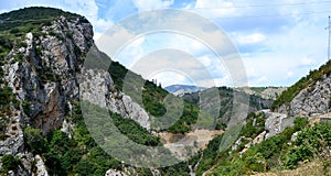 Mountain road from Korce to Gjirocaster, Albania.