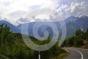 Mountain road from Korce to Gjirocaster, Albania.