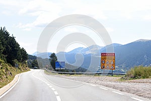 Mountain road la Collada de Tosses in Ripolles, Girona province, Catalonia,Spain photo