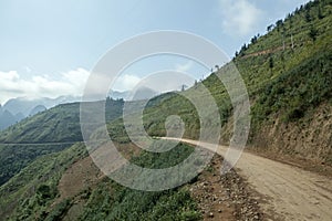 Mountain and road at Ma Pi Leng