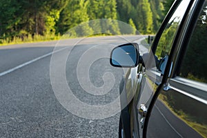 Mountain road on morning summer day,Carpathian mountains