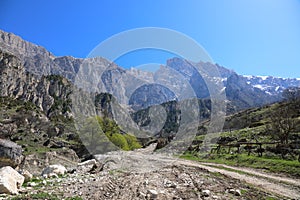 Mountain road in North Ossetia-Alania, Russia
