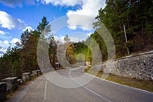 Mountain road in the Romanian Carpathians