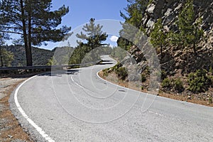 Mountain road serpentine. Cyprus