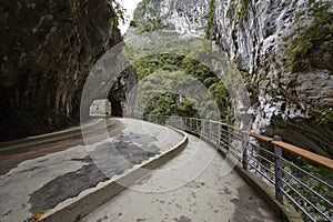 A mountain road and a small tunnel