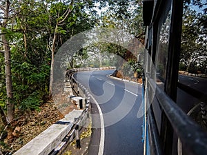 Mountain road to Balaji temple at Tirumala hill. India.