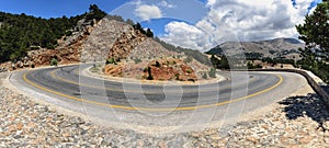 Mountain road to Chora Sfakion town at southern part of Crete island, Greece