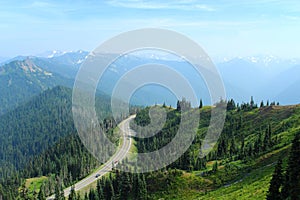 Mountain Road to Hurricane Ridge, Olympic National Park, UNESCO World Heritage Site, Washington State, Pacific Northwest, USA