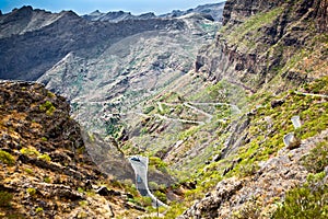 Mountain road to Masca village in Teno Mountains, Tenerife, Spa