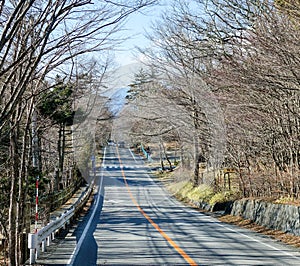 Mountain road to the Mt. Alishan in Taiwan